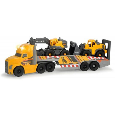 Mack, Volvo Экскаватор-погрузчик 70 см свет звук Dickie Toys 3729012