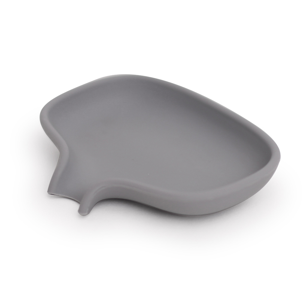 Мыльница с носиком для слива серая (малая)