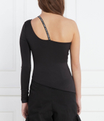 Блузка TJW ASYMETRIC LOGO LS Tommy Jeans - черный(DW0DW16502)