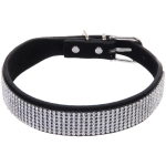 Ошейник для собак и кошек со стразами «#на стиле», цвет черный, 2см, размер L, 39*44см (лейбл)