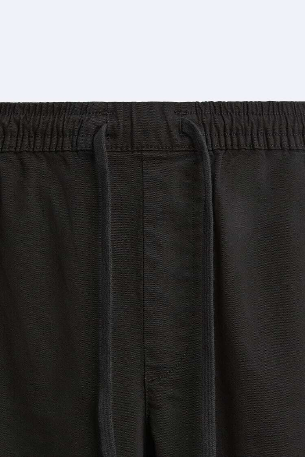 ZARA БРЮКИ КАРГО, ЧЕРНЫЙ