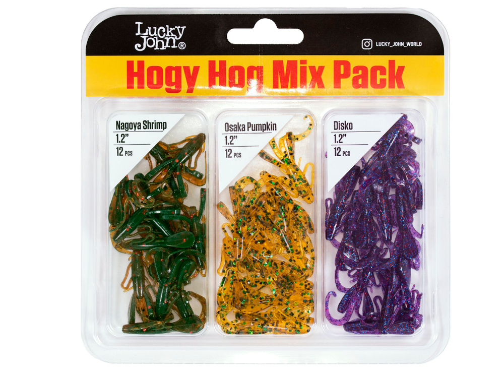 Набор силиконовых приманок Lucky John HOGY HOG 1.2in (30 мм), 36 шт.