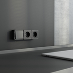 Выключатель одноклавишный Gallant черный с серебром W5010034 W5010034