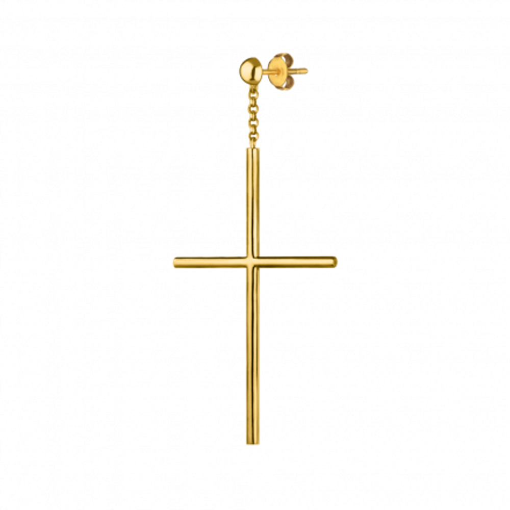 Моносерьга Split Cross Gold