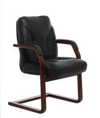 Кресло для посетителей Tango C черная кожа