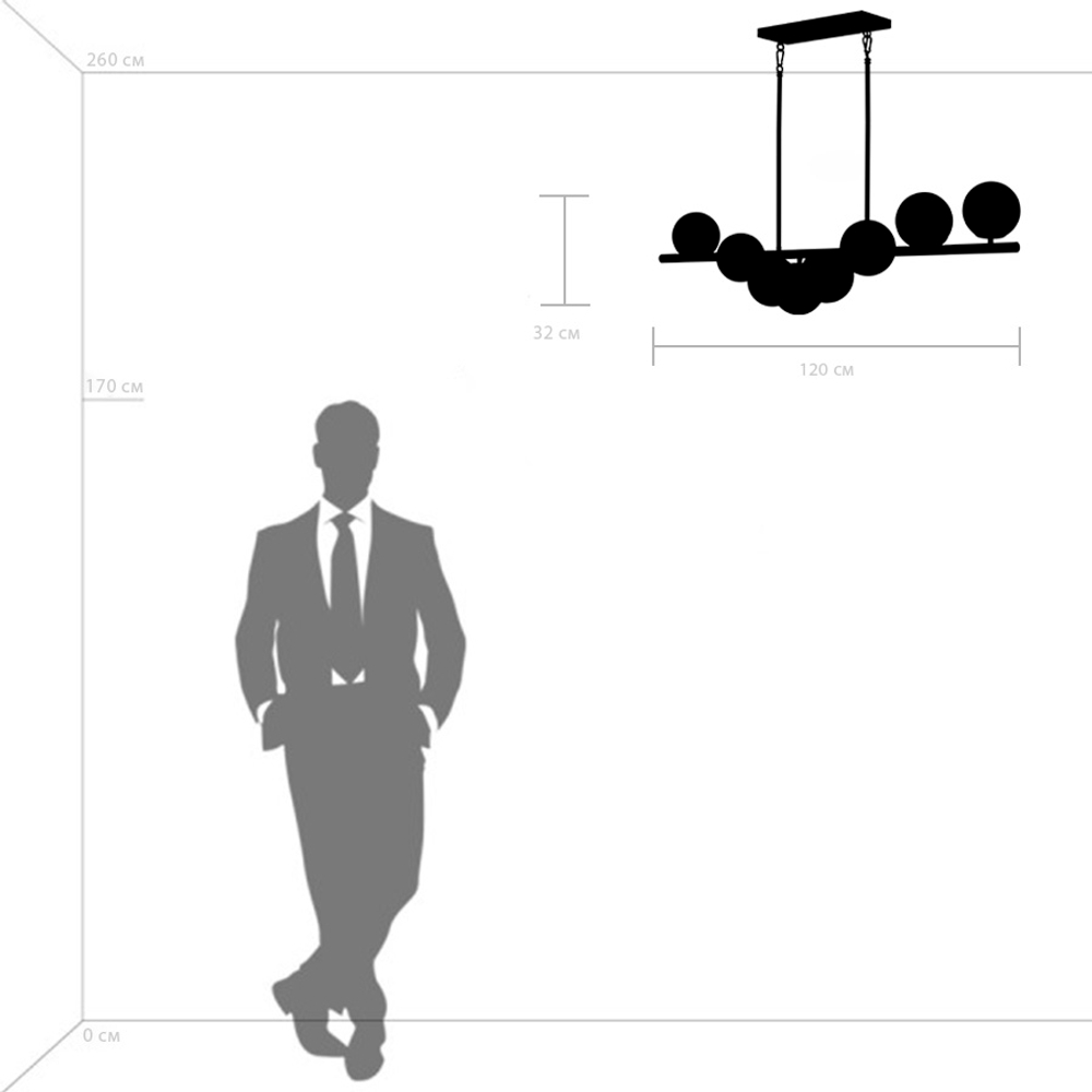 815187 Люстра CROCO 8х40W E14 ЧЕРНЫЙ МАТОВЫЙ