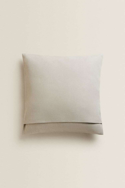 ZARA HOME ОДНОТОННЫЙ ЧЕХОЛ ДЛЯ ДЕКОРАТИВНОЙ ПОДУШКИ, СВЕТЛО-СЕРЫЙ