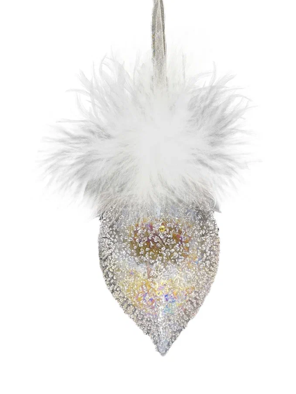 Набор стеклянных украшений Ледяной дождь 80 мм., 9 шт., шар, капля, луковка, прозрачный, Christmas DeLuxe (14033)