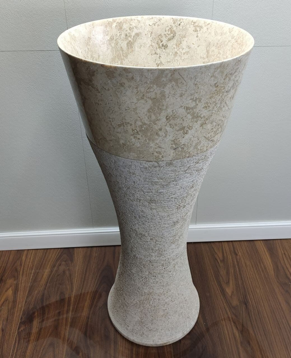 Раковина напольная из мрамора Cream MN-61362 (40*40*90)
