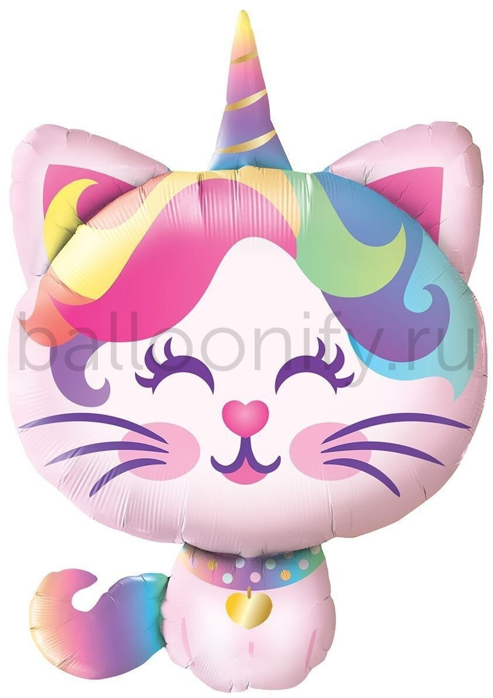 Шар (32''/81 см) Фигура, Котенок Единорог, 1 шт.