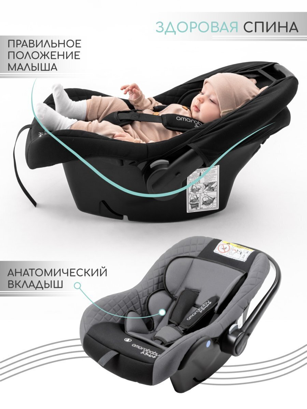 Автокресло детское AMAROBABY Baby comfort, группа 0+