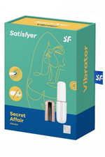 Бело-золотистая перезаряжаемая вибропулька Satisfyer Secret Affair (Цвет: белый с золотистым)