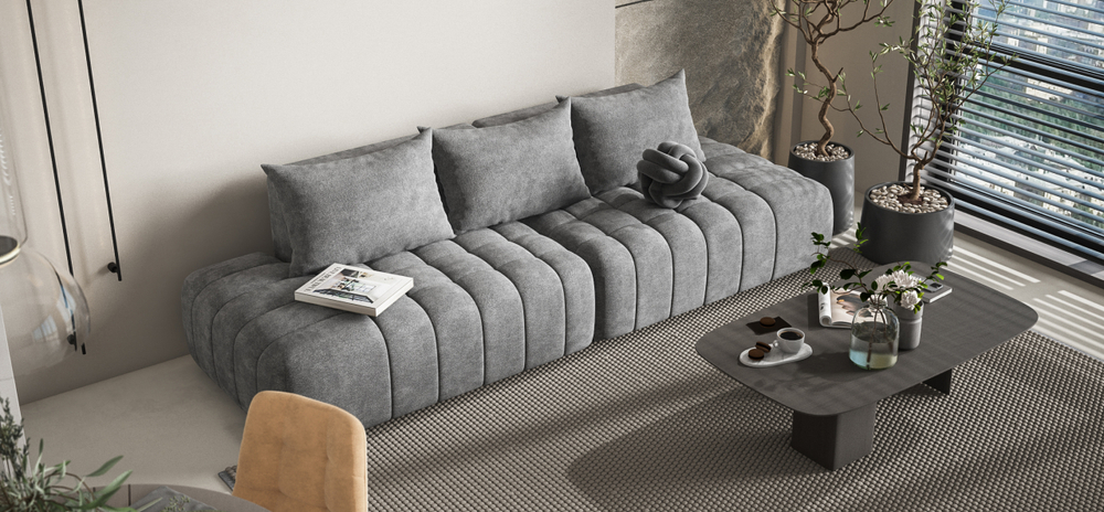 Диван прямой Босс Твин Шенилл Клауд графит