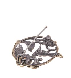 AM-4111 Брошь «Птички Сад Чудес» (латунь, янтарь)