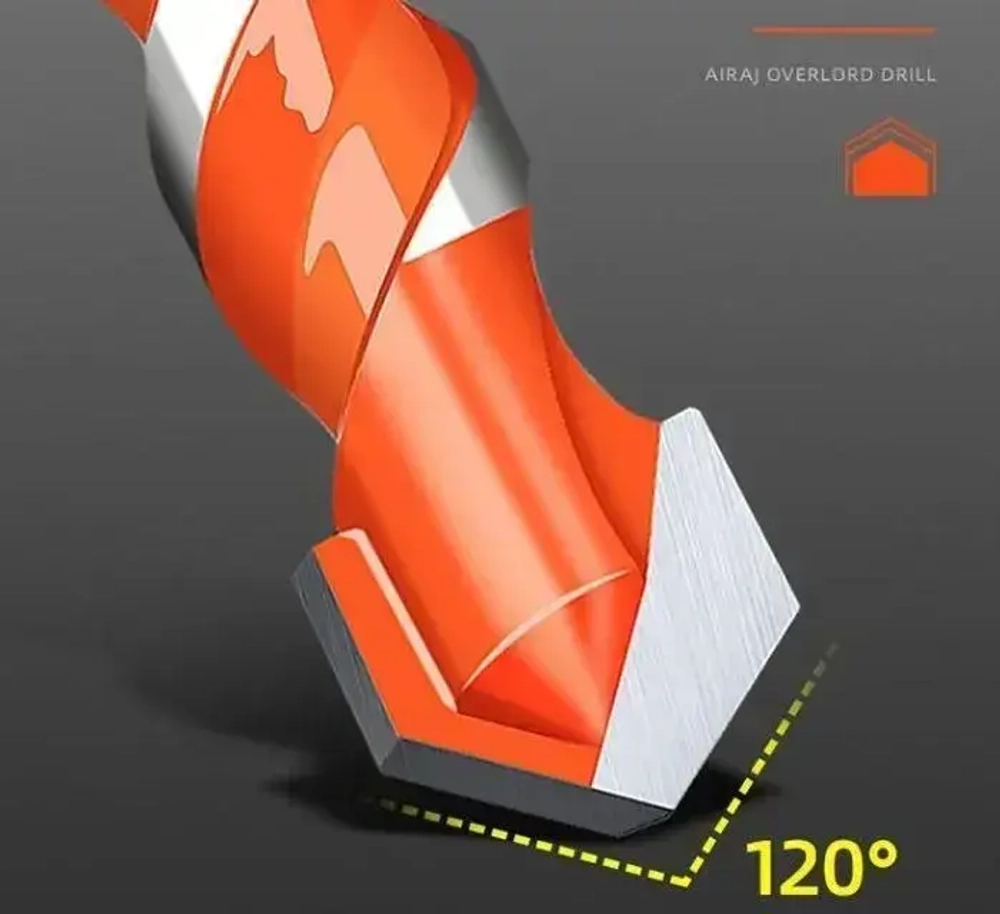 Сверла универсальные 5 шт. (6-6-8-10-12мм) по стеклу, керамограниту, мрамору, бетону, металлу, пластику, дереву