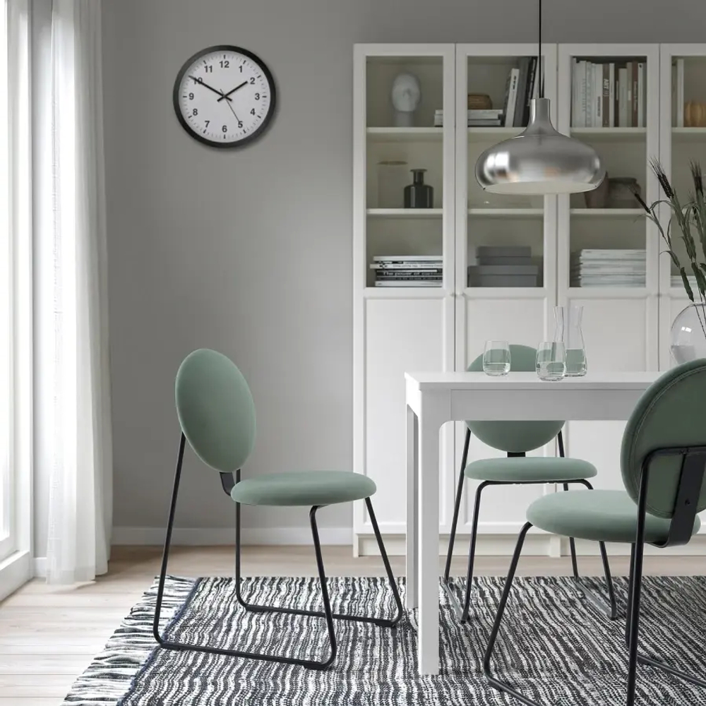 Стул - IKEA MÅNHULT/MANHULT, 80х44х53 см,серо-зеленый/черный, ИКЕА