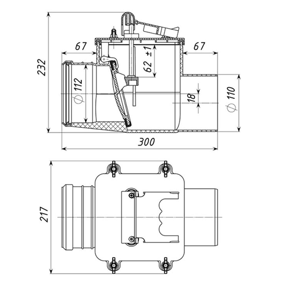 110 Обратный клапан ТП-85.100 ТАТПОЛИМЕР наруж.