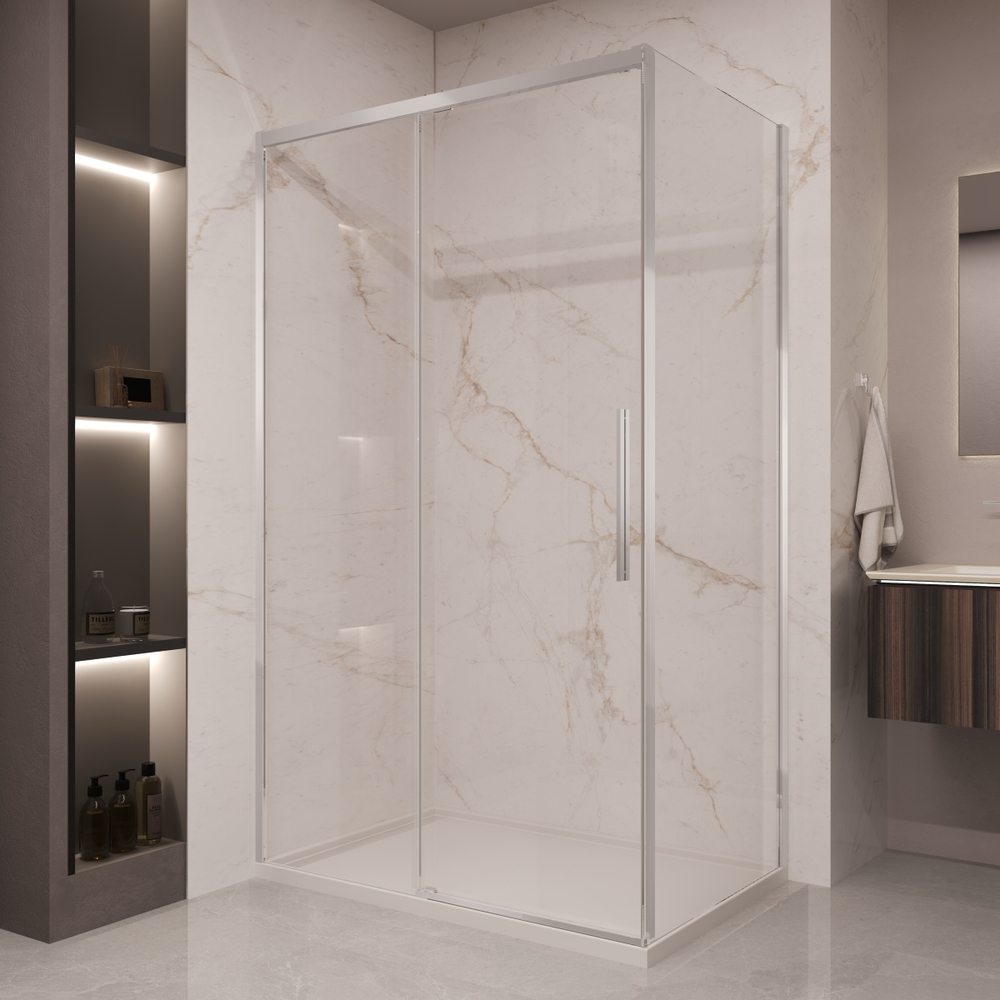 Душевой уголок Стелла (Stella) Vincea VSR-1ST1013CL, 1300*1000, хром, стекло прозрачное