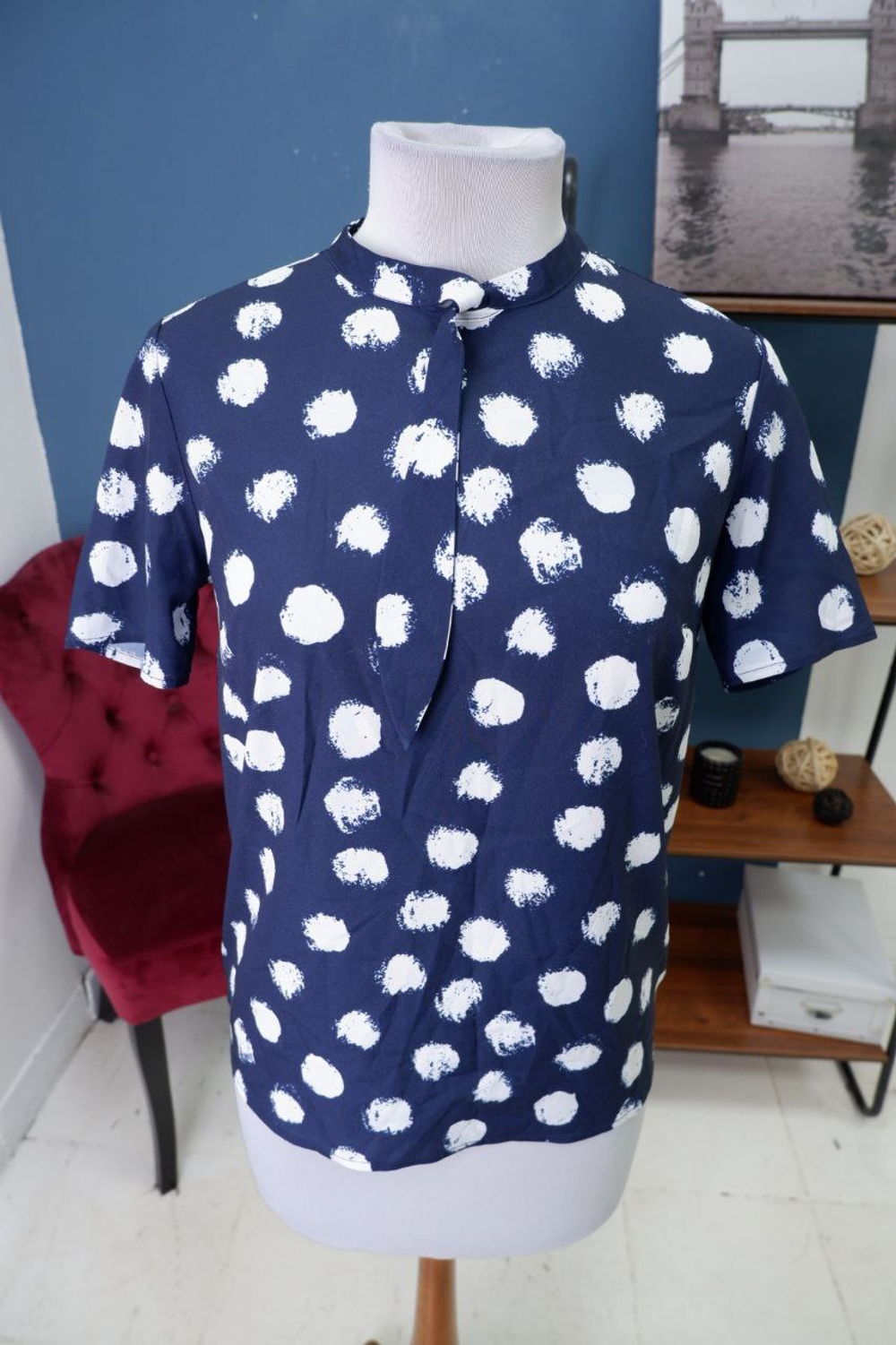 Блузка Easy GLD Glenfield в горох 44 размер