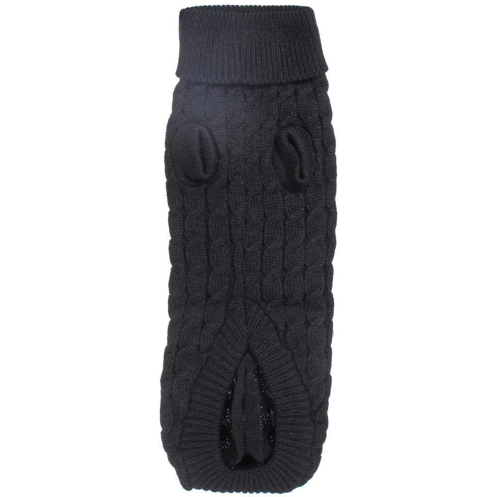 Кофта - свитер для мелких пород собак и кошек «BRO Style», косички, цвет черный, р XL