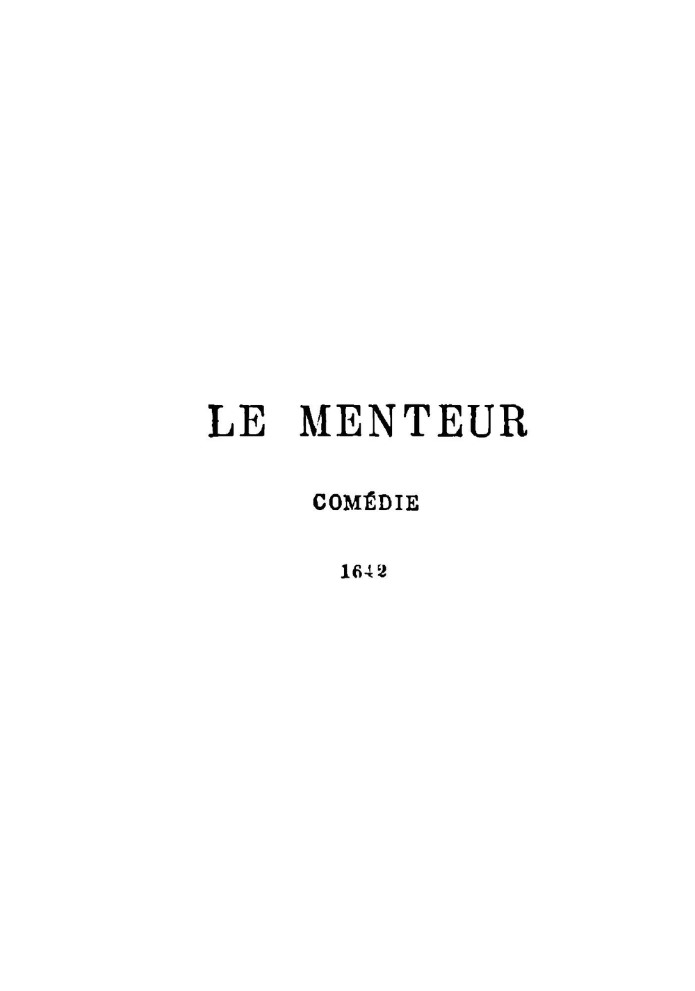 Le menteur | Pierre Corneille