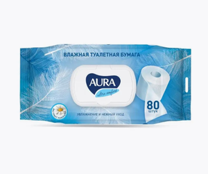 URA Влажная туалетная бумага ULTRA COMFORT с крышкой 80шт.