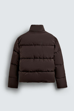 ZARA СТЕГАНАЯ КУРТКА WATER REPELLENT, ШОКОЛАДНЫЙ