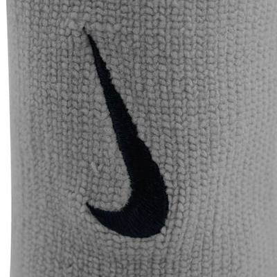 Nike Swoosh Doublewide Wristband 2 Pack - Lightgrey, Black
