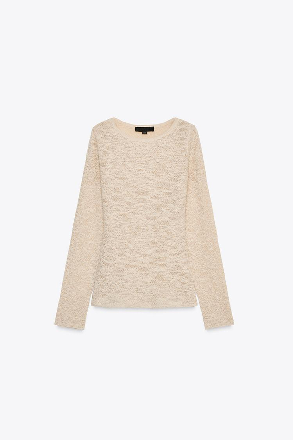 ZARA СВИТЕР С РЕЛЬЕФНЫМ УЗОРОМ, ПЕСОЧНЫЙ