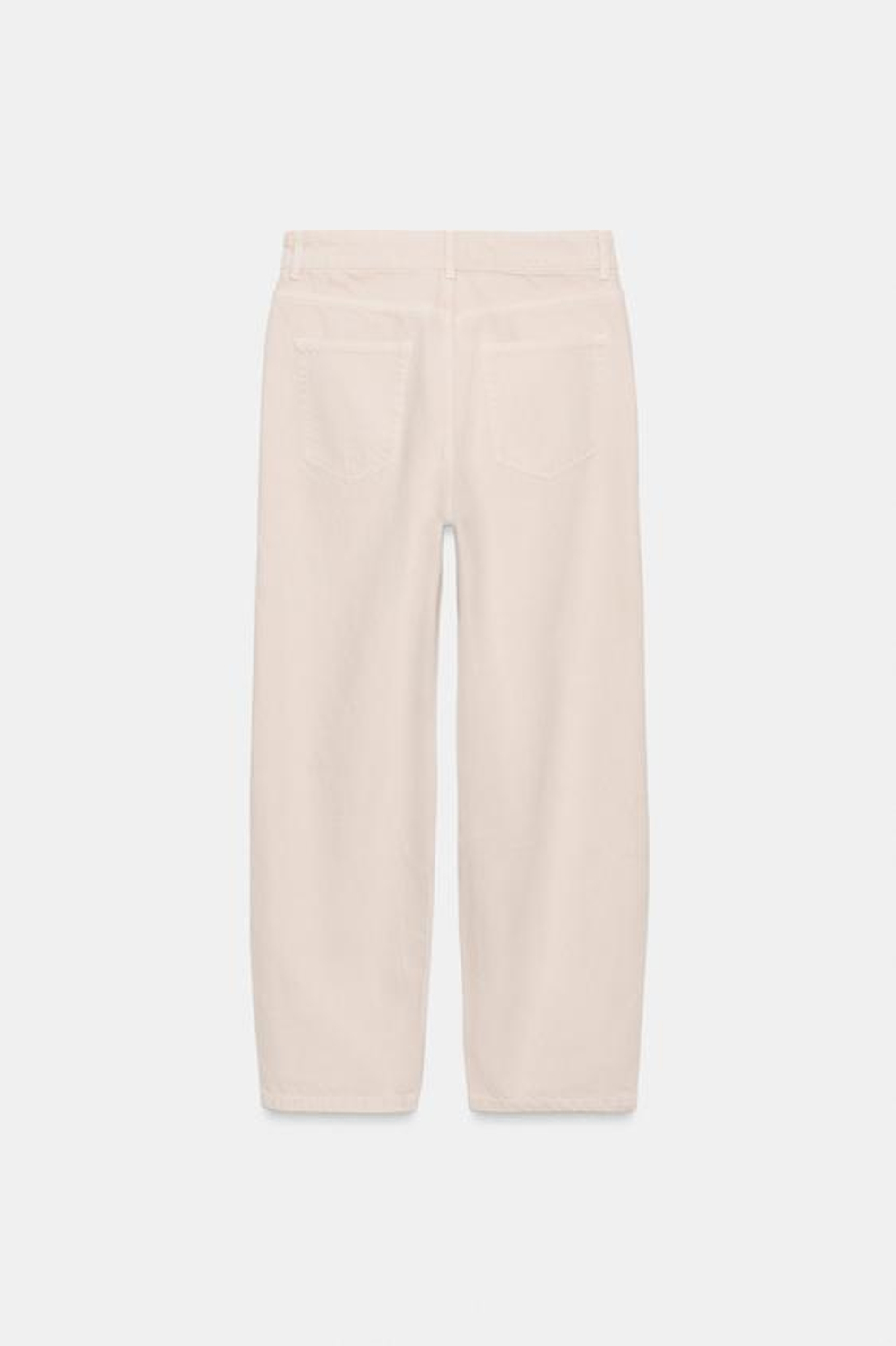 ZARA ЗАУЖЕННЫЕ ДЖИНСЫ СО СРЕДНЕЙ ПОСАДКОЙ — ZW COLLECTION, БЕЛЫЙ/РОЗОВЫЙ