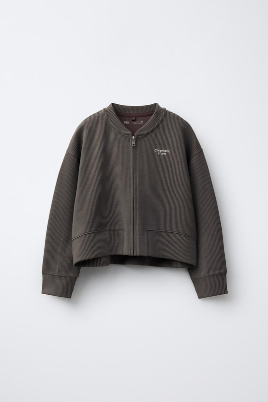 ZARA БОМБЕР В РУБЧИК С МОДАЛОМ, ШОКОЛАДНЫЙ