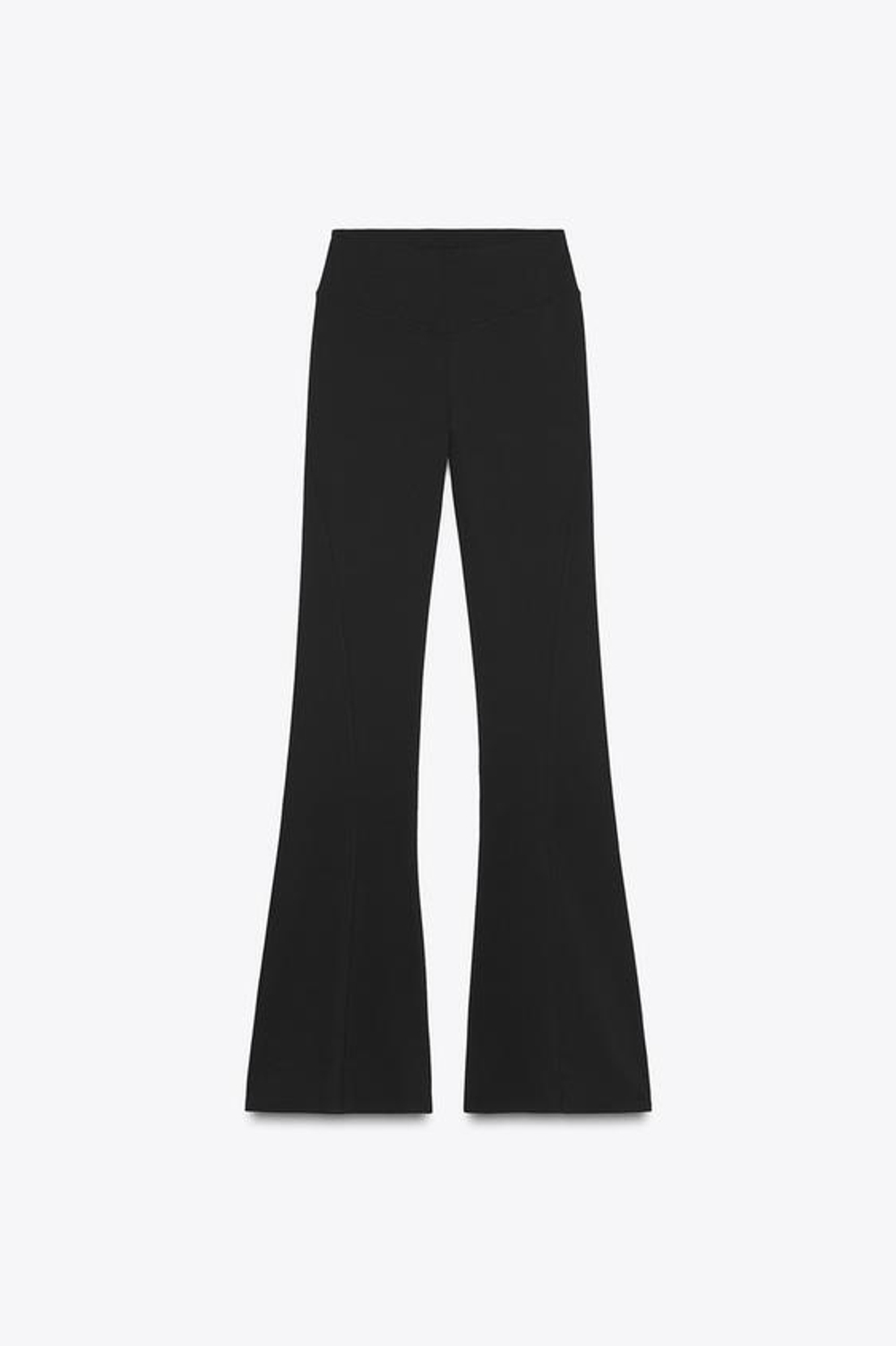 ZARA БЕСШОВНЫЕ БРЮКИ FLARE ИЗ ПОЛИАМИДА, ЧЕРНЫЙ