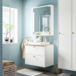 Зеркальный шкаф - FAXÄLVEN / FAXАLVEN IKEA/  ФАКСЭЛЬВЕН ИКЕА , 95х80 см, под беленый дуб