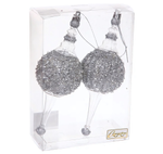 Елочные украшения "Мерцание ночи" 6.5*6.5*19.5 см (набор 2 шт), Серебро (Серпантин)