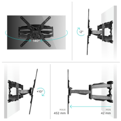 Кронштейн Onkron M5 black max 36кг 32-65" VESA 400x400