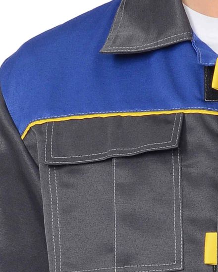 Костюм "Сириус-Фаворит" полукомбинезон (т.серый/василек/желтый)