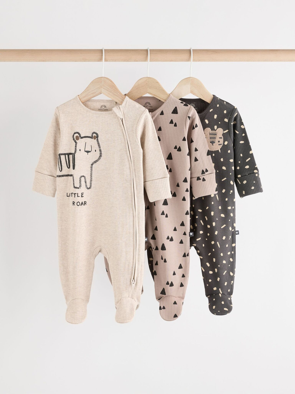 Комбинезон / Cлип для малышей Next N26-413, 3 шт., Бежевый, Серый