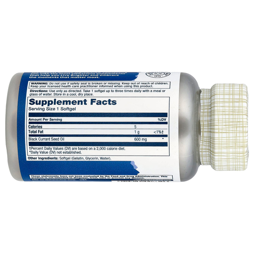 Solaray, масло из семян черной смородины, 600 мг, 90 капсул