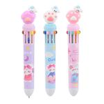 Ручка шариковая, автоматическая, 10в1, Jiandan, 10-ти цветная, серия "ЛАПКИ", с резиновой фигуркой, 36 шт