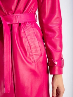 Плащ женский тренчкот длинный кожаный натуральный Турция