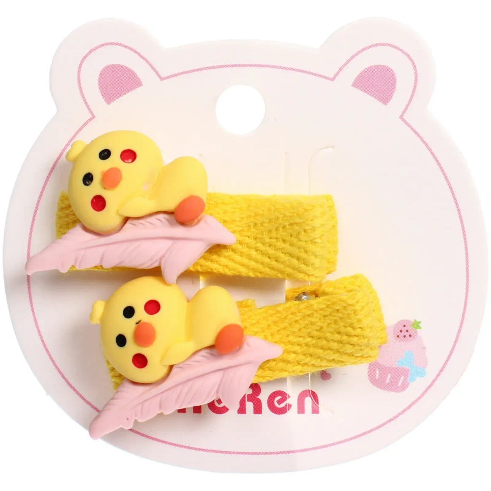 Зажимы для волос детские 2 шт «РОЗОВОЕ ОБЛАКО», цыплята, цвет как на фото, 2*3,5см●