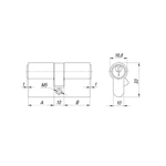 Цилиндровый механизм (AX100/60) AX1000Key60 (25+10+25)/HD AB бронза 4Key