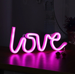 Световая надпись "Love" розовая 13х35 см