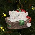 Кошки в корзинке, ёлочное украшение