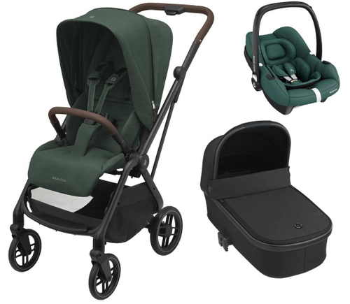 Детская коляска Maxi-Cosi Leona2 Oria 3 в 1 с автокреслом CabrioFix Essential green 1204403110 Twillic Green/1507672111 Essential Black