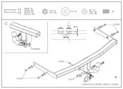Фаркоп оцинкованный Galia S085A для Skoda Octavia I седан/универсал 1998-2004, Octavia Tour 2004-2010(паспорт и сертификат в комплекте)(без электрики)