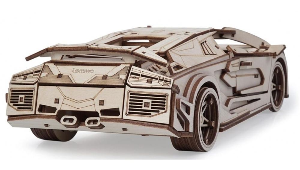 Конструктор 3D деревянный Lemmo Спорткар "СКАТ"