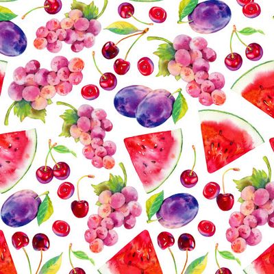 Красные и лиловые фрукты