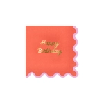 Салфетки маленькие с волнистым краем "С Днем Рождения" [Happy Birthday] 16 шт. (16,5 x 16,5 см)