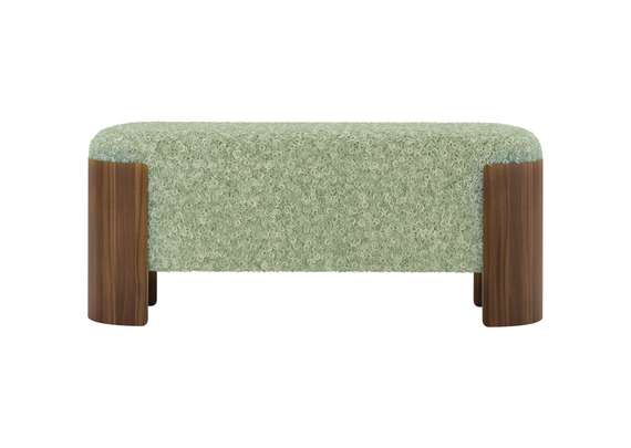 Банкетка Lagom 100 см (мятный мех, орех)